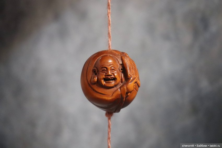 Нэцкэ, бусина оджиме "Смеющийся Будда", винтаж (фото 6)