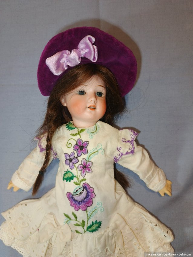 Платье и шляпка для антикварной куклы или винтажной, подойдет на Паоло Рейна (фото 2)