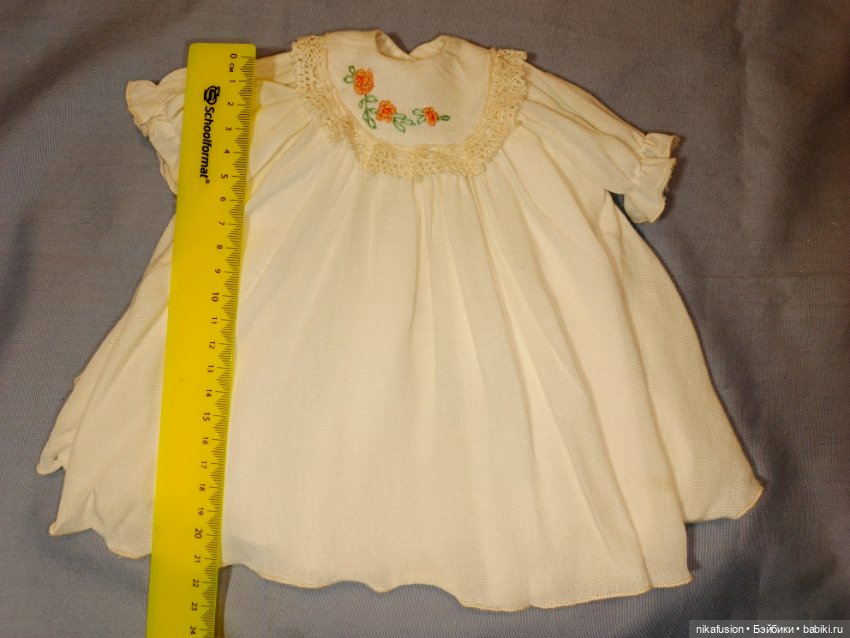 Платье на антикварную куклу или пупса, на рост 40 см (фото 5)