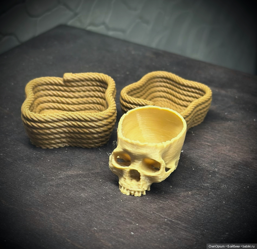 Набор плетеных корзин и череп чаша для ведьм 1:6 (фото 3)