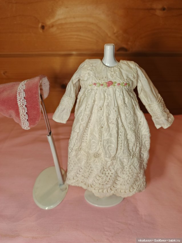 Платье и шляпка для антикварной куклы или винтажной куклы (фото 3)