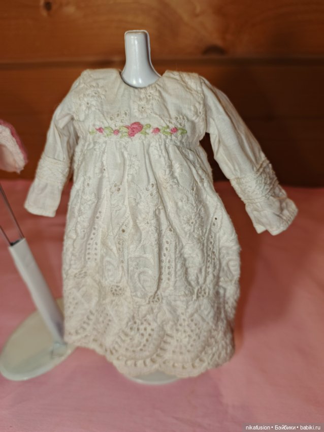 Платье и шляпка для антикварной куклы или винтажной куклы (фото 2)