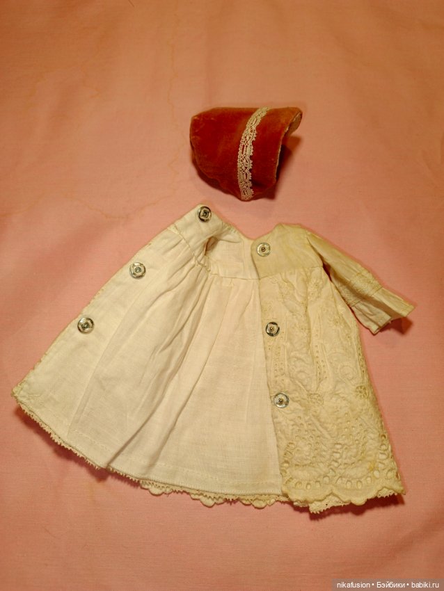 Платье и шляпка для антикварной куклы или винтажной куклы (фото 5)