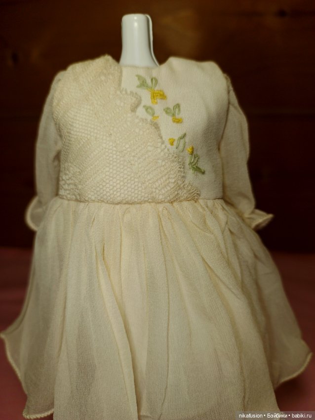 Платье для антикварной или винтажной куклы ростом 20-22 см (фото 4)