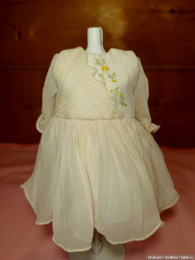 Платье для антикварной или винтажной куклы ростом 20-22 см (фото 3)