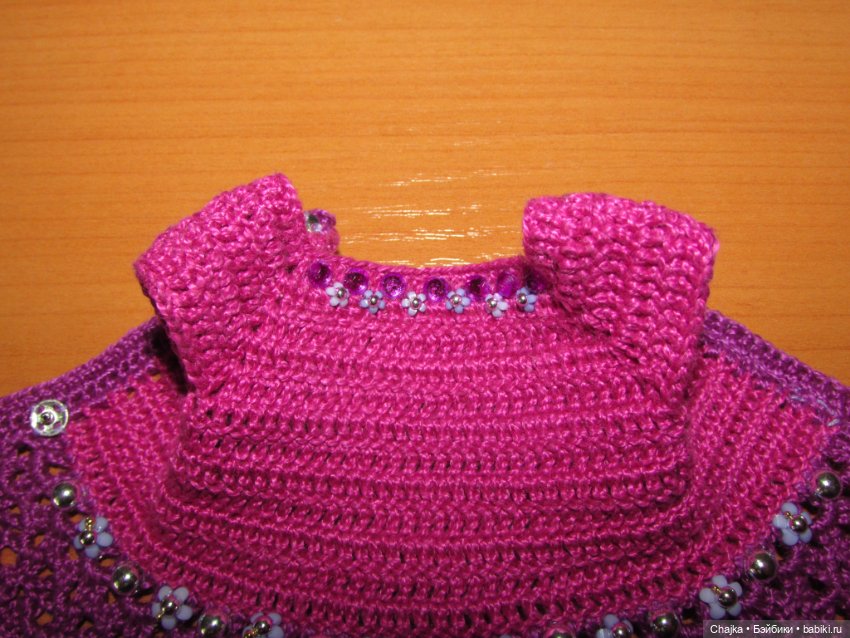 Авторское вязаное платье на кукол Хейди Плюсчок 26 см - Heidi Plusczok 26 см (фото 6)