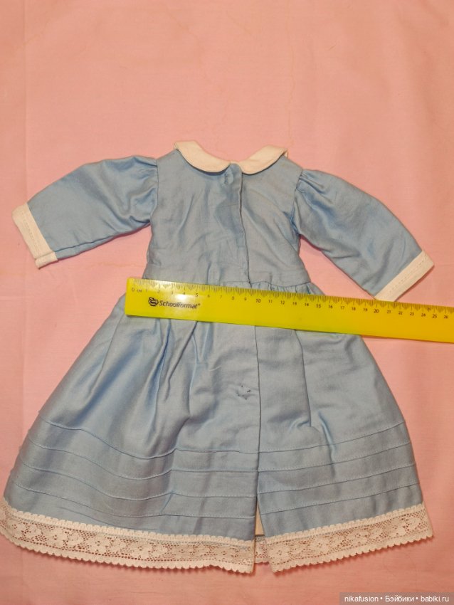 Комплект платье и фартук для антикварной или винтажной куклы (фото 9)