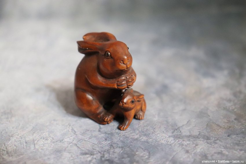 Нэцкэ "Кролик с крольчонком" (фото 4)