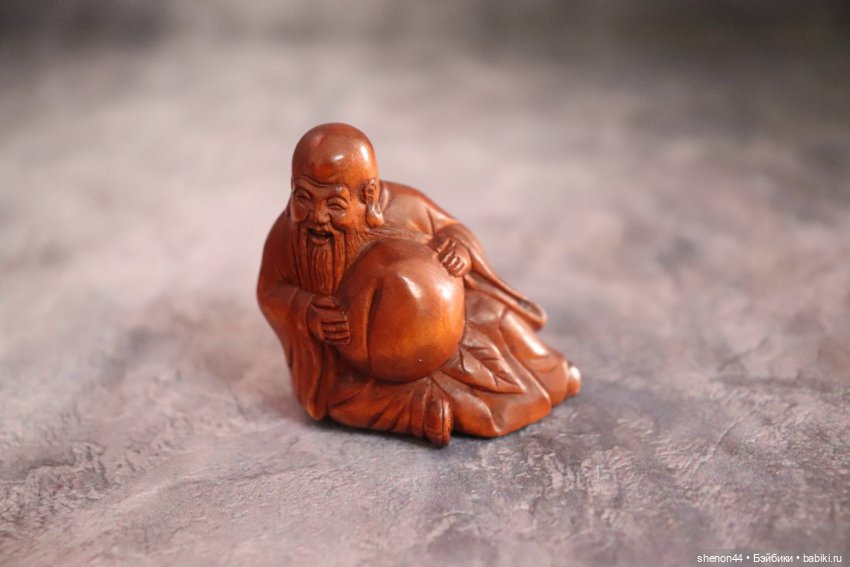 Нэцкэ «Дзюродзин с персиком» (фото 5)