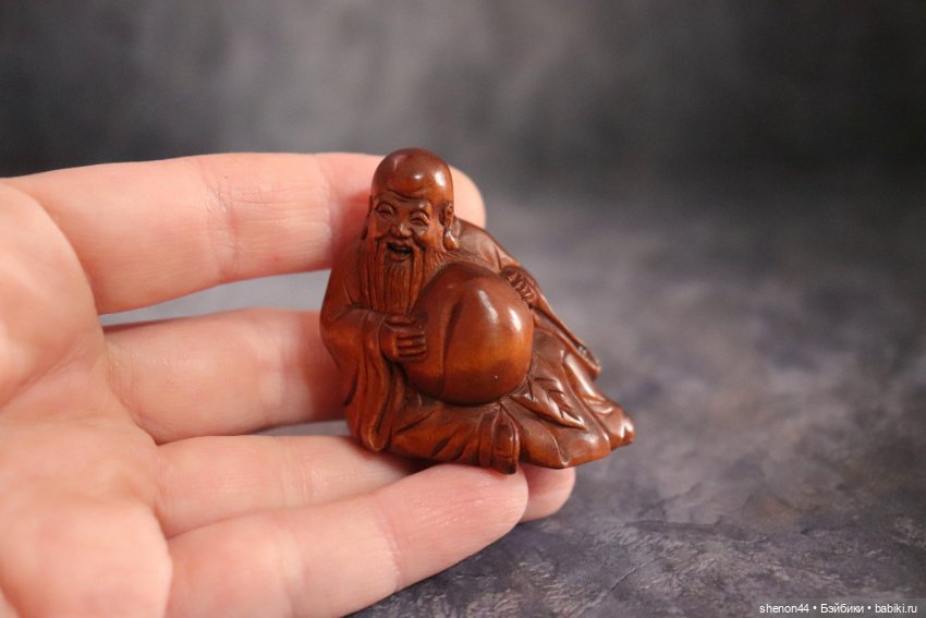 Нэцкэ «Дзюродзин с персиком» (фото 4)