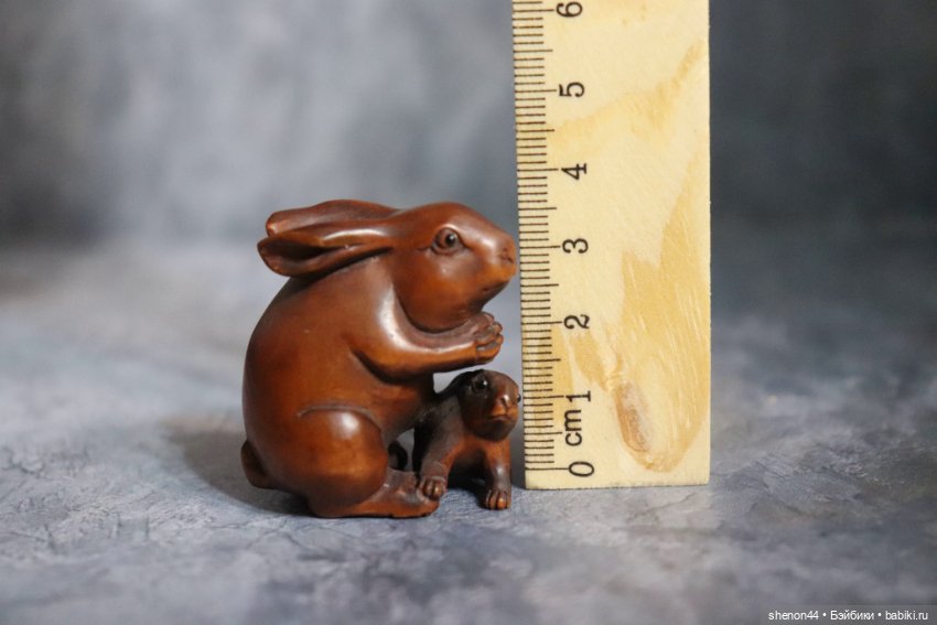 Нэцкэ "Кролик с крольчонком" (фото 6)