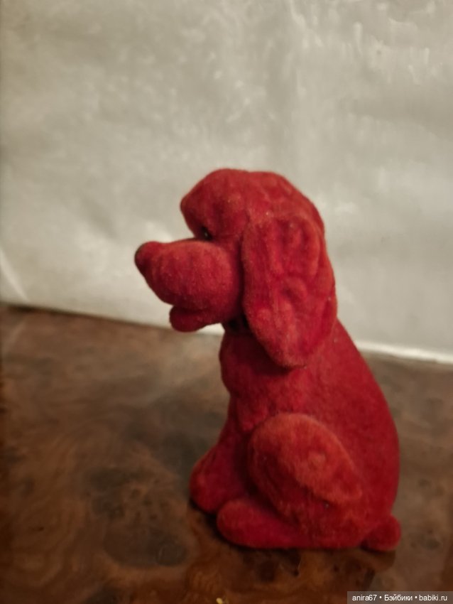 Игрушка Собака красная флок Эстонская ССР (фото 2)