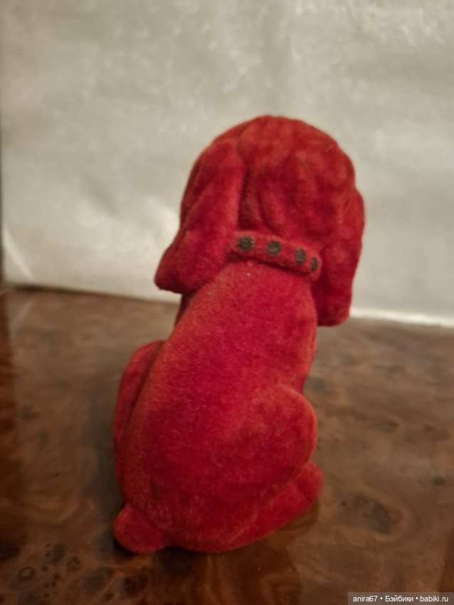Игрушка Собака красная флок Эстонская ССР (фото 3)