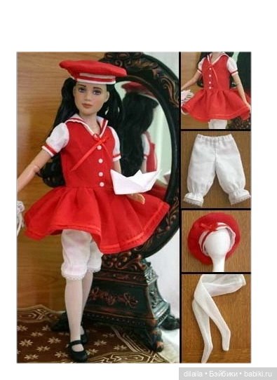 Выкройка PDF в натуральную величину / платье, панталоны, колготки для кукол Марли/Агнес Тоннер 30 см (фото 2)