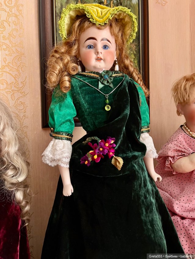 Кусок антикварного шелкового бархата , красивый темно-зеленый цвет (фото 3)