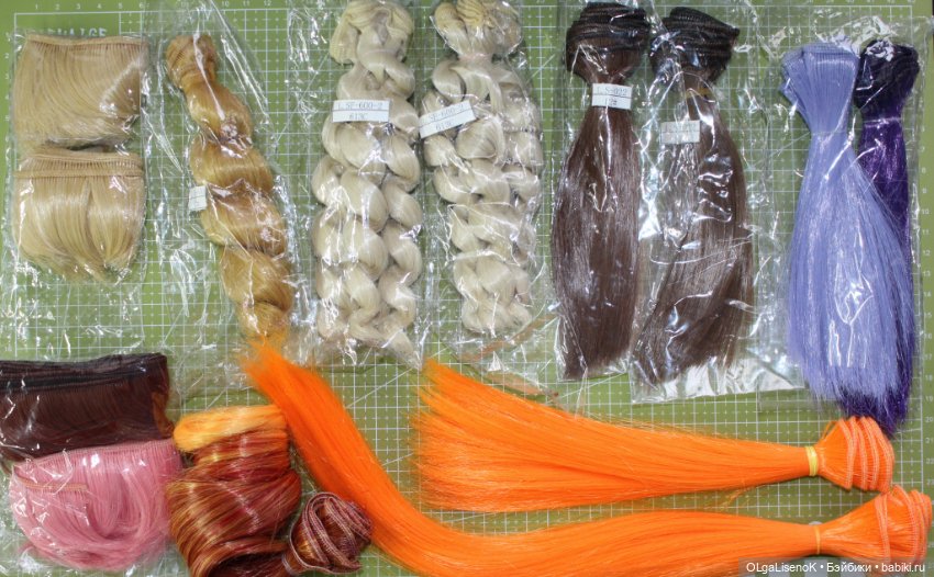 Лот трессов для кукольных париков и прошивки