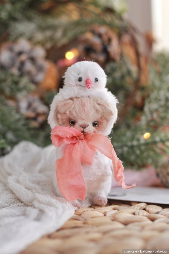 Снеговик.Тедди котенок 8см