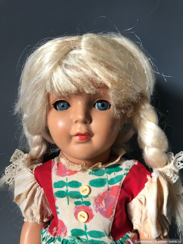 Старинная немецкая кукла паричковая