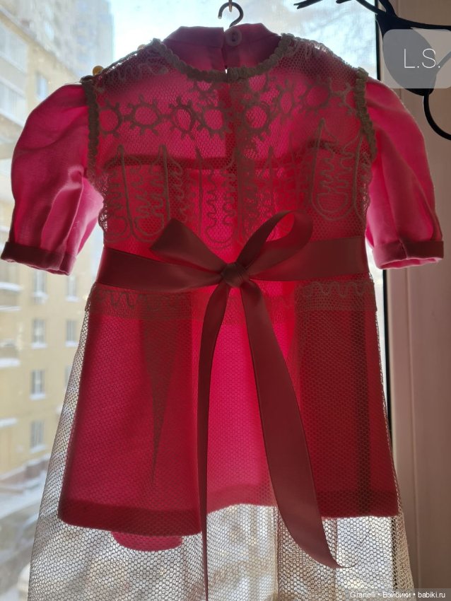 Платье и туфельки для антикварной куклы, комплект (фото 7)