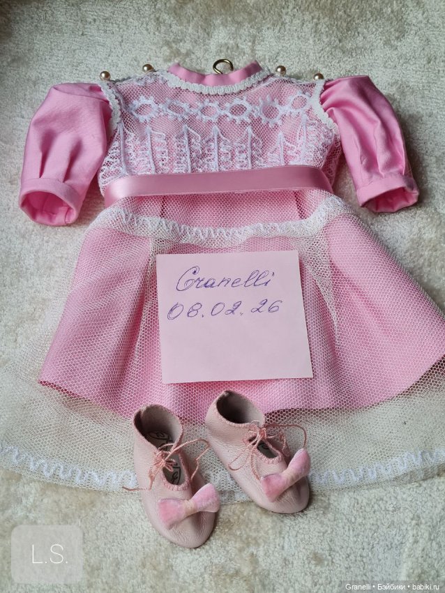 Платье и туфельки для антикварной куклы, комплект (фото 4)