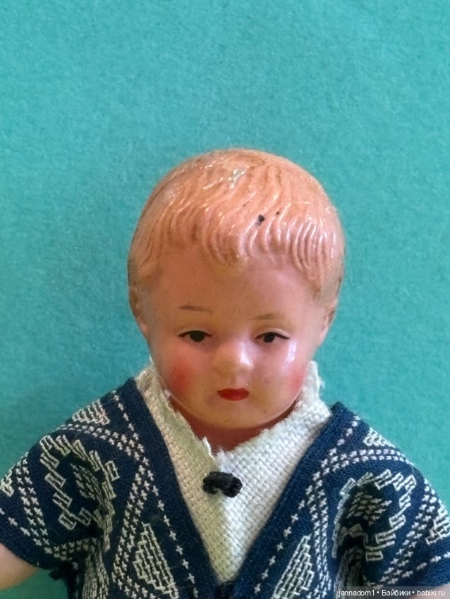 Очень редкая целлулоидная куколка Juno с рельефными волосами, высота 8,5 см (фото 10)