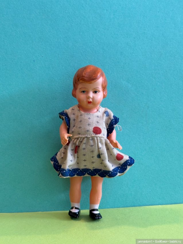 Целлулоидная куколка Minerva, родной аутфит, высота 11 см (фото 7)