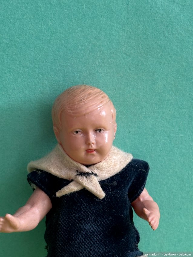 Целлулоидный пупсик Schildkrot довоенный, высота 8 см (фото 4)