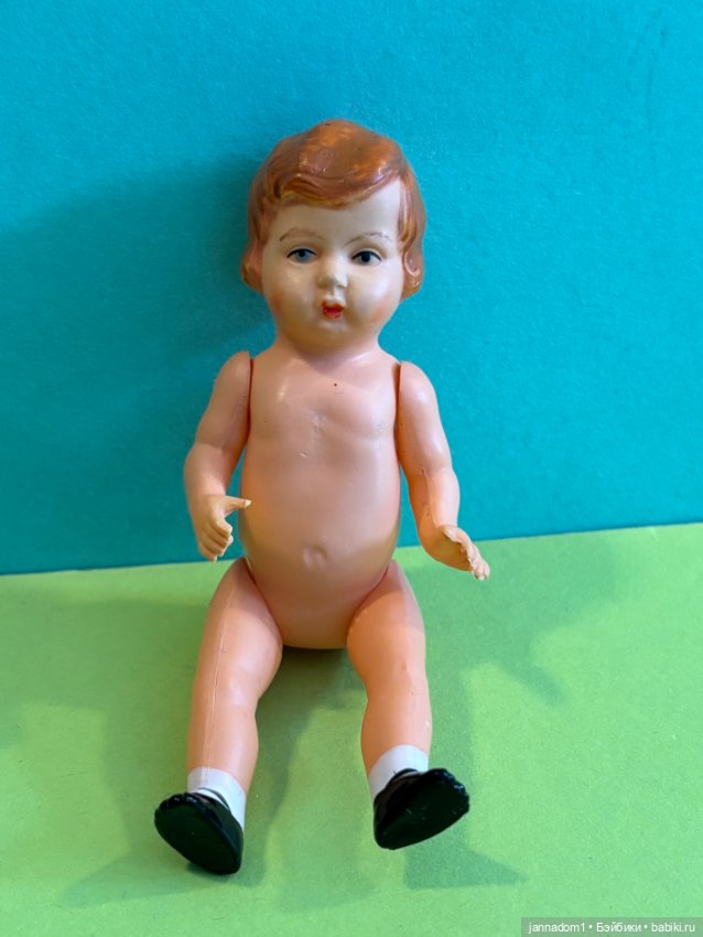 Целлулоидная куколка Minerva, родной аутфит, высота 11 см (фото 6)