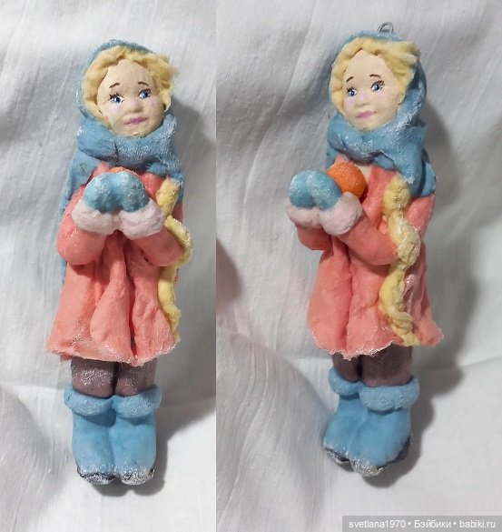 Ватная Игрушка. Девочка с апельсином