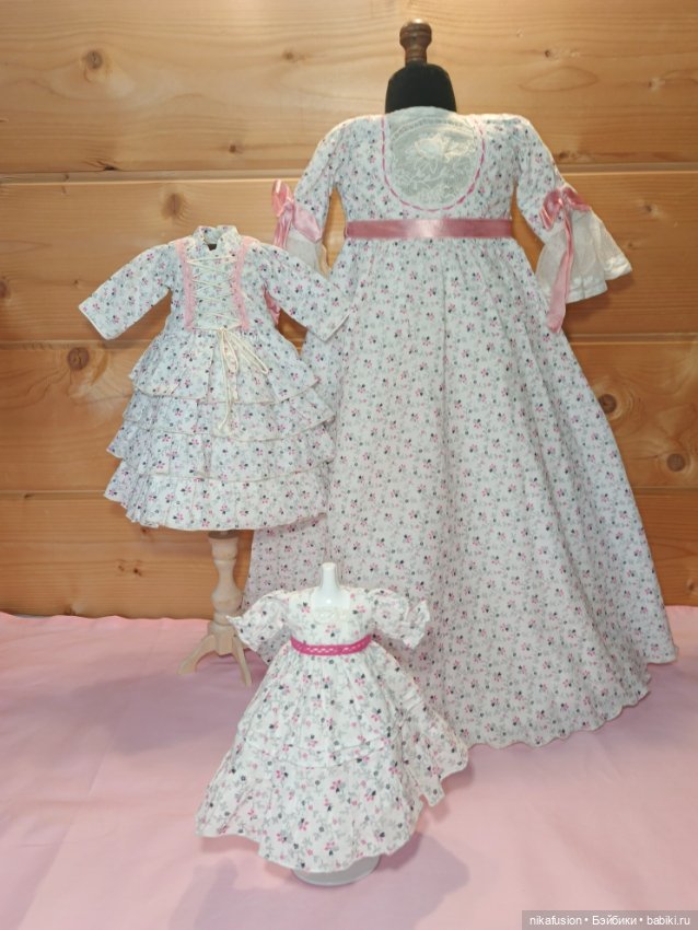Платье для антикварной или винтажной куклы рост 20-22 см (фото 7)