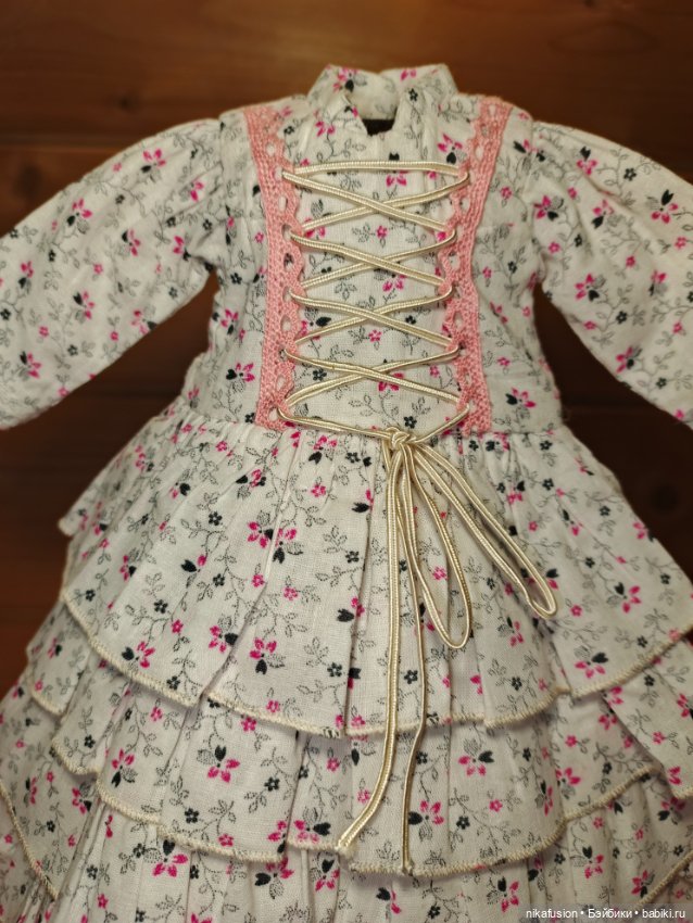 Платье для антикварной или винтажной куклы ростом 40 см (фото 2)