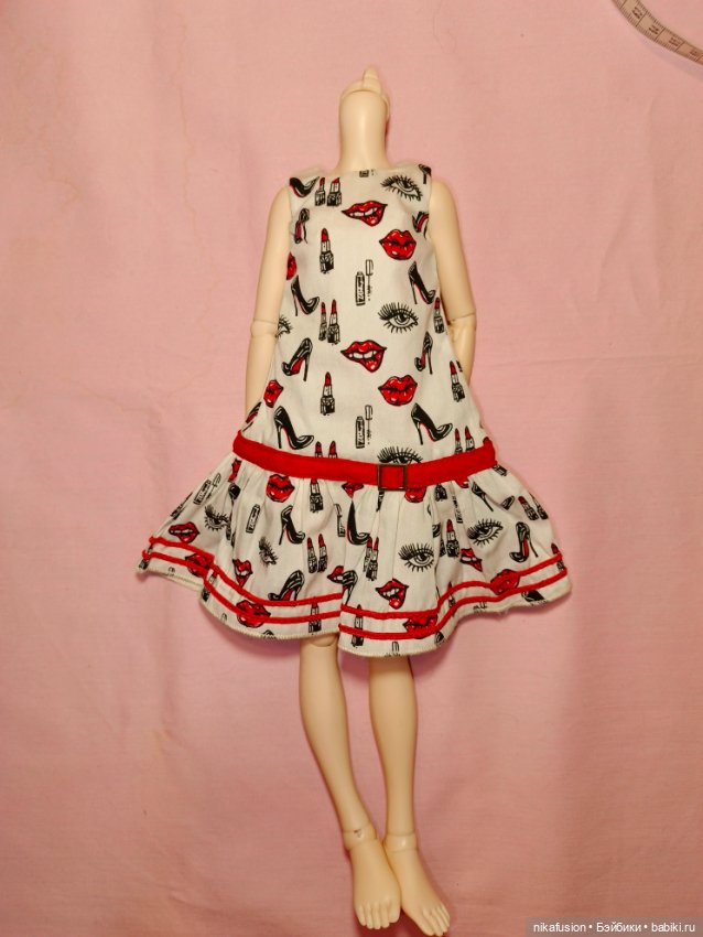 Платье летнее на куклу БЖД в стиле "Париж" (фото 2)