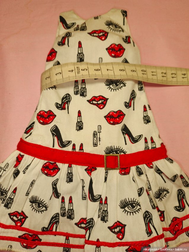Платье летнее на куклу БЖД в стиле "Париж" (фото 5)
