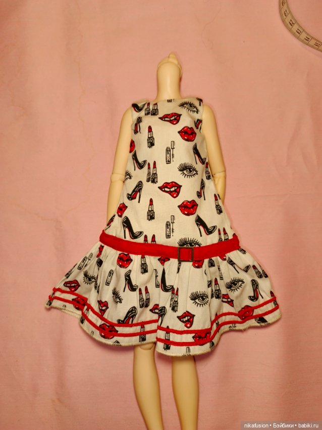 Платье летнее на куклу БЖД в стиле "Париж" (фото 3)