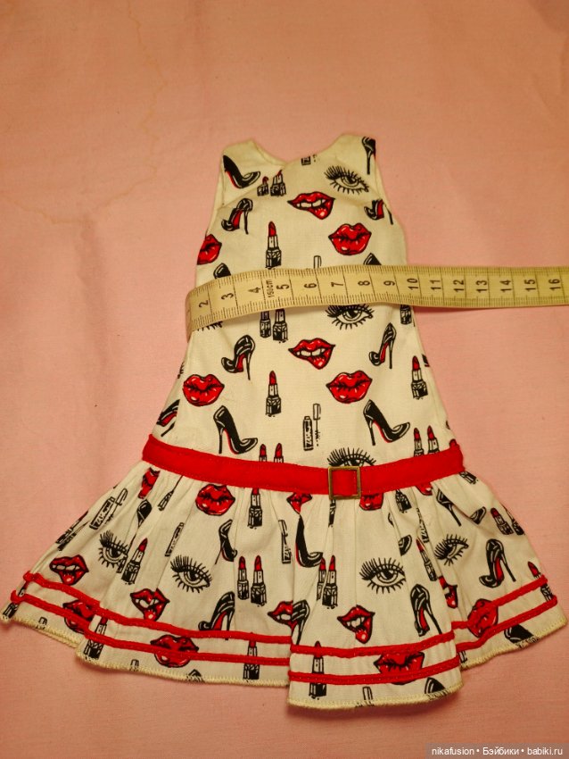 Платье летнее на куклу БЖД в стиле "Париж" (фото 4)