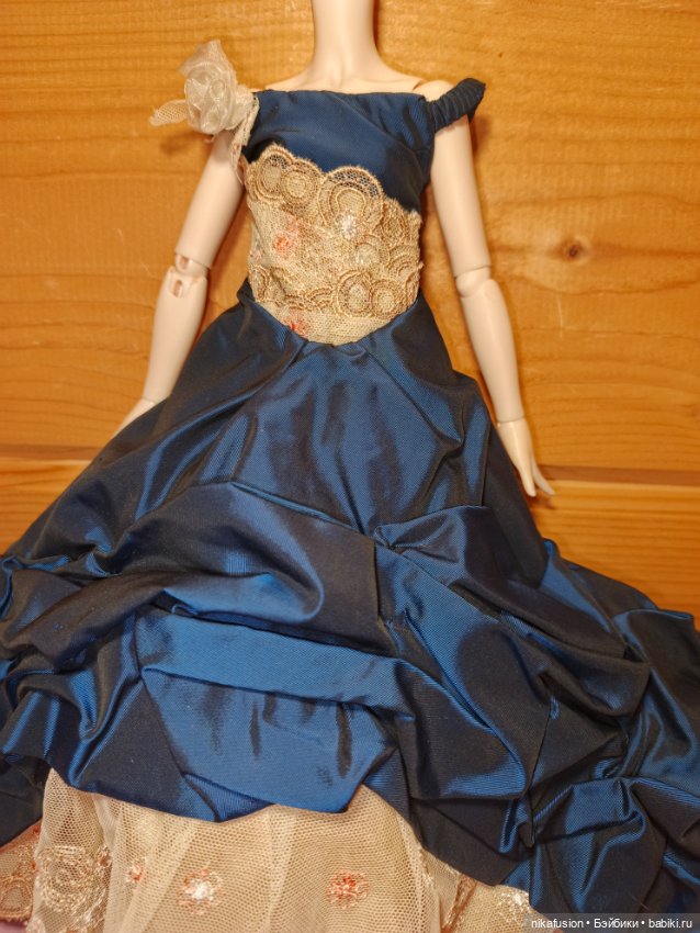 Платье шёлк на куклу Паоло Рейна, БЖД 39-42 см, тоннер (фото 3)