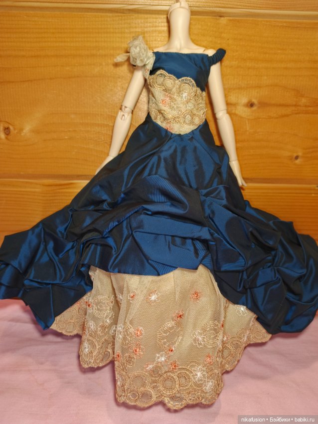 Платье шёлк на куклу Паоло Рейна, БЖД 39-42 см, тоннер (фото 2)