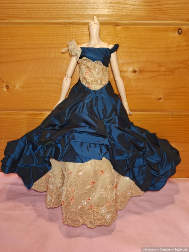 Платье шёлк на куклу Паоло Рейна, БЖД 39-42 см, тоннер (фото 4)