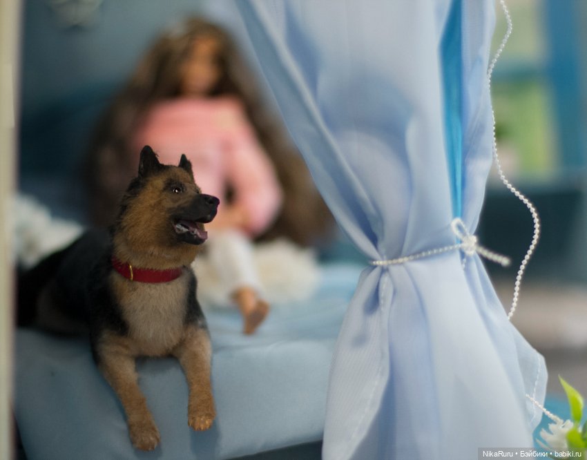 Овчарка для Барби собака в смешанной технике формат 1/6 (фото 10)