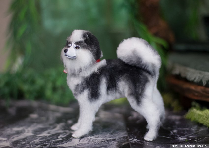 Лайка для Барби собака в смешанной технике формат 1/6 (фото 6)