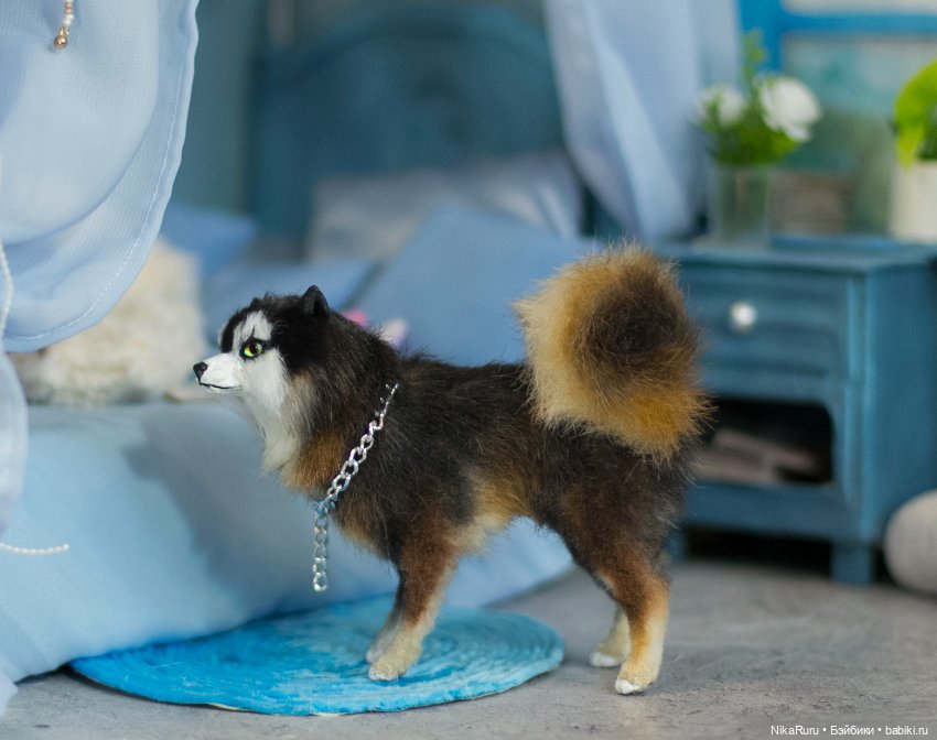 Лайка для Барби собака в смешанной технике формат 1/6 (фото 9)