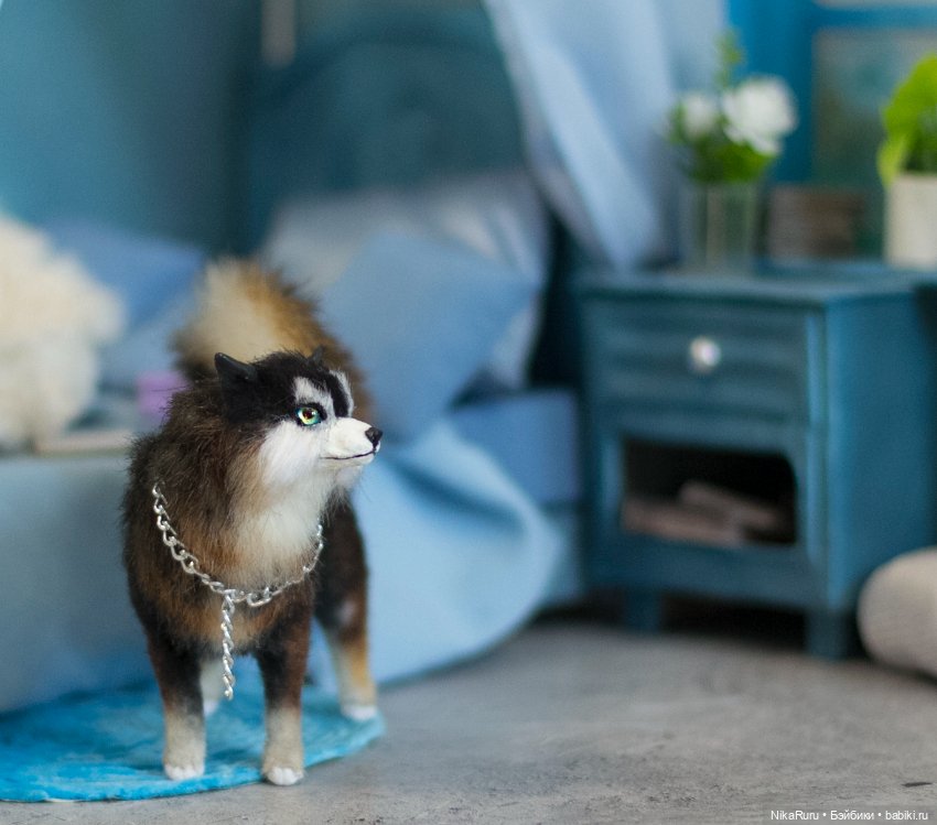 Лайка для Барби собака в смешанной технике формат 1/6 (фото 8)