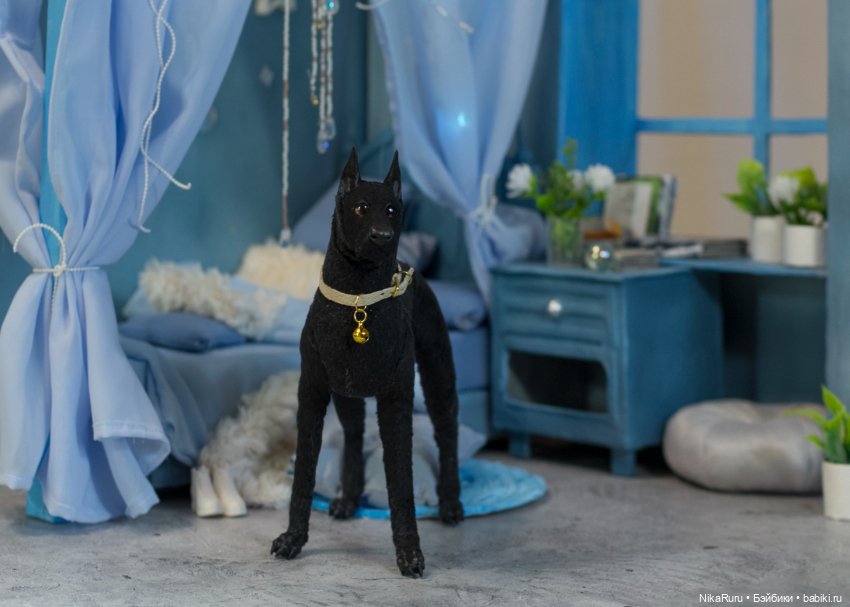 Дог для Барби собака в смешанной технике формат 1/6 (фото 4)