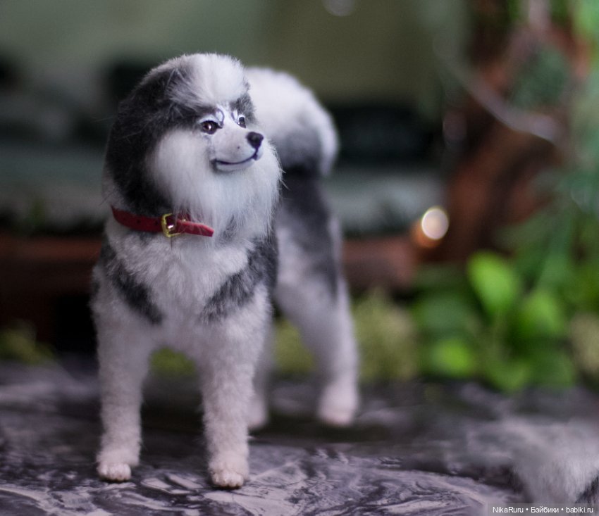 Лайка для Барби собака в смешанной технике формат 1/6 (фото 5)