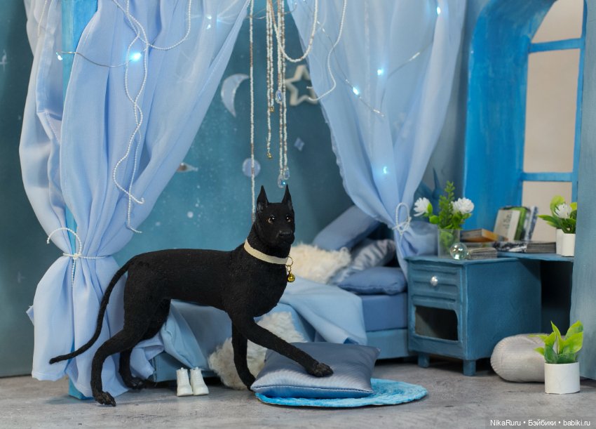 Дог для Барби собака в смешанной технике формат 1/6 (фото 6)