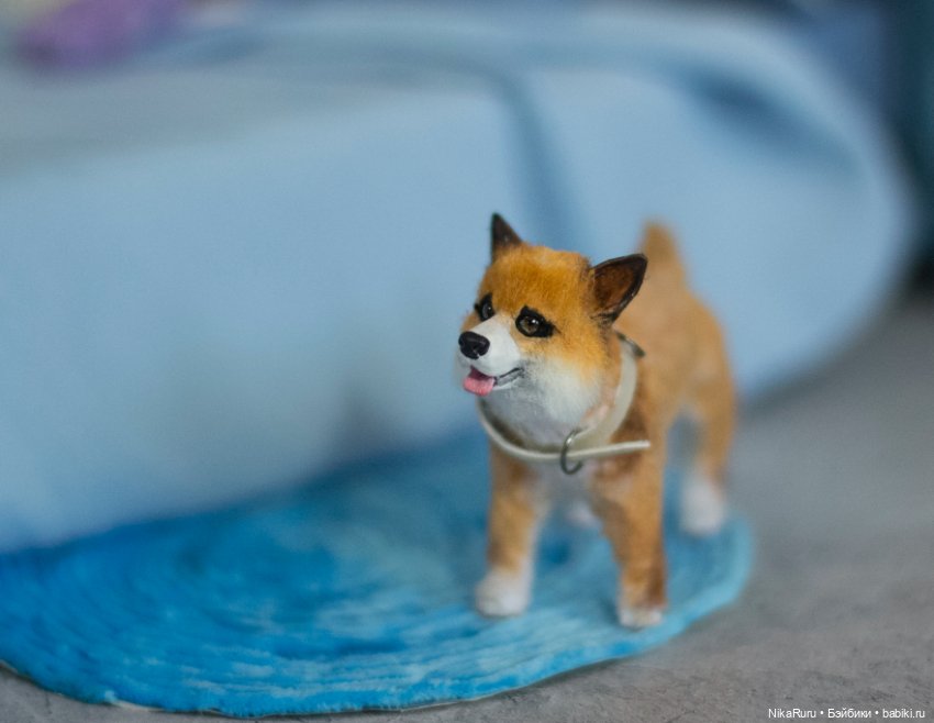 Корги собака для Барби, в смешанной технике формат 1/6 (фото 4)