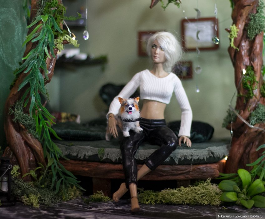 Корги собака для Барби, в смешанной технике формат 1/6 (фото 6)