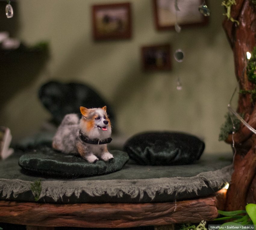 Корги собака для Барби, в смешанной технике формат 1/6 (фото 5)