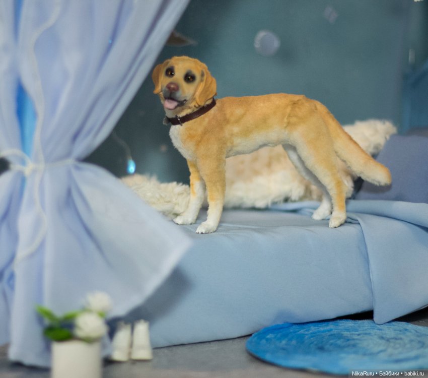 Лабрадор для Барби собака в смешанной технике (фото 4)