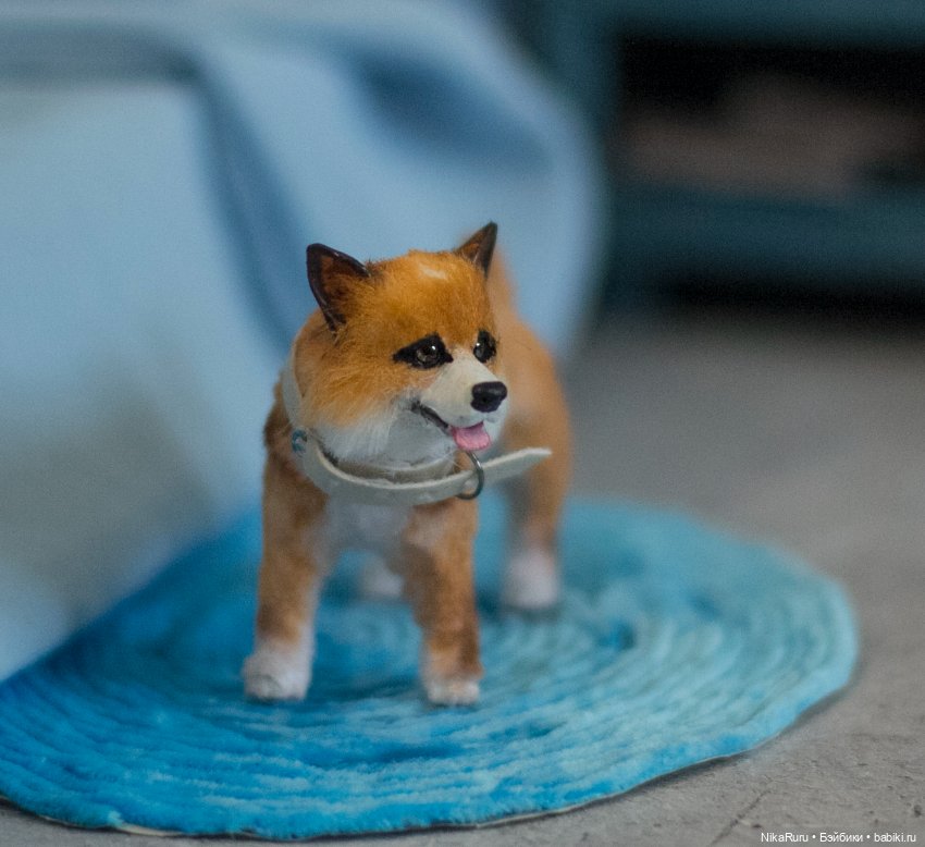 Корги собака для Барби, в смешанной технике формат 1/6 (фото 6)